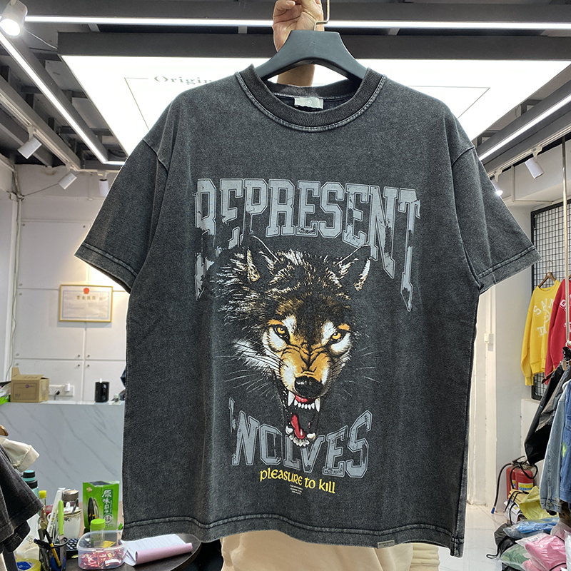

Vintage T-shirt Men Women Best-Quality Print Tee Washed Short Sleeve
