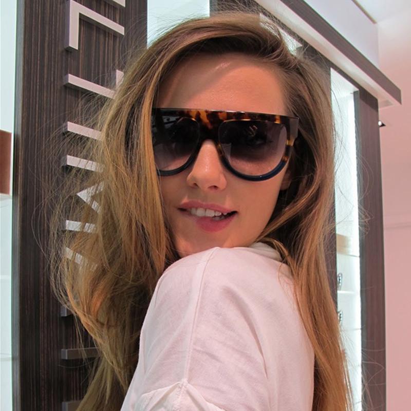 

Brand Design Vintage Woman Flat Top Mirror Sun Glasses Cat Eye Sunglasses French Female Rivet Shades UV400