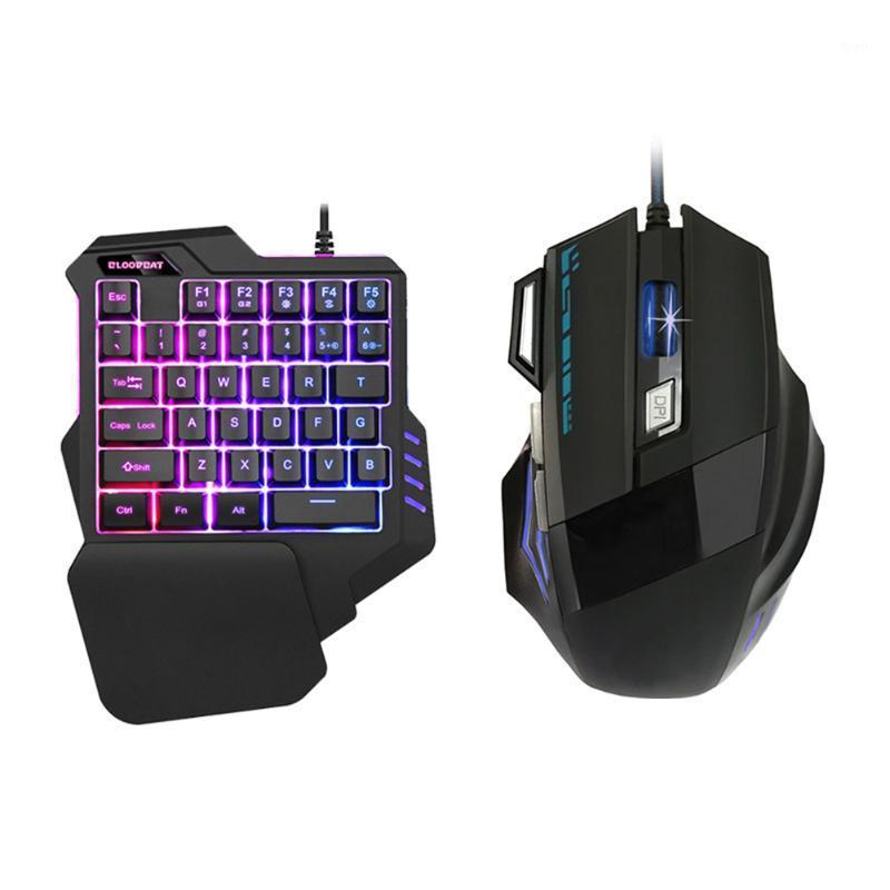 

USB Powered Keyboard Mouse Set Ergonomic Gaming Home Smooth Office For PC Laptop Wired Sensitive Single Hand Backlight Stylish1