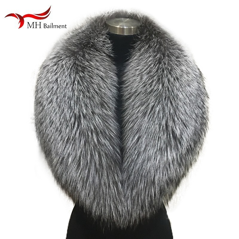 

Winter female 100% Silver Fox Fur Collar Full Leather Red Fox Scarf Shawl Real Plush Coat Leather Jacket Fur Collar Scarf women 201216