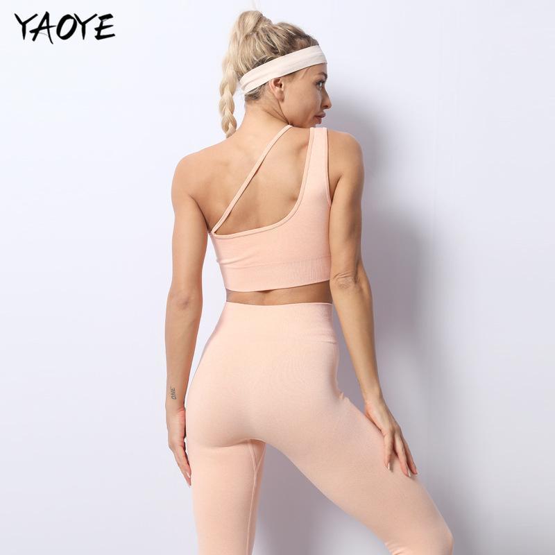 

YAOYE 2Pcs Sports Bra + Running Pants High Elasticity Sexy Seamless Women Gym Leggings Suit Dry Fitness Sportswear Yoga Set1, Brapants red