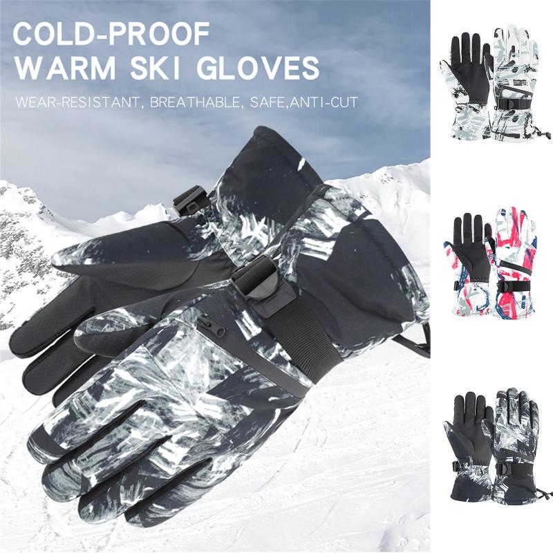 

2021 Ski Gloves Waterproof Gloves with Touchscreen Function Snowboard Thermal Warm Snowmobile Snow Men Women, Bk