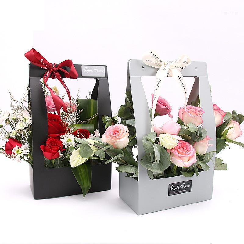 

5pcs Flower Packaging Florist Bouquet Floral Gift Wrapping Paper Gift Box Flowers Waterproof Portable Flower Basket1