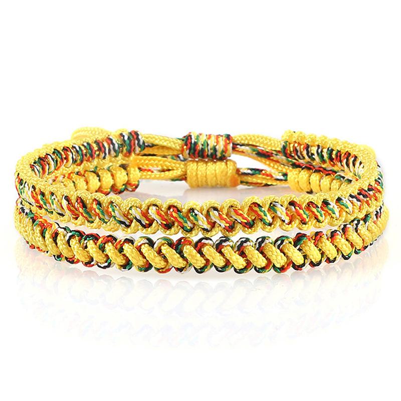 

2PCS Couples MultiColor Bracelet Tibetan Buddhist Lucky Handmade Braided Rope Bracelets & Bangles for Best Friends Gifts Jewelry