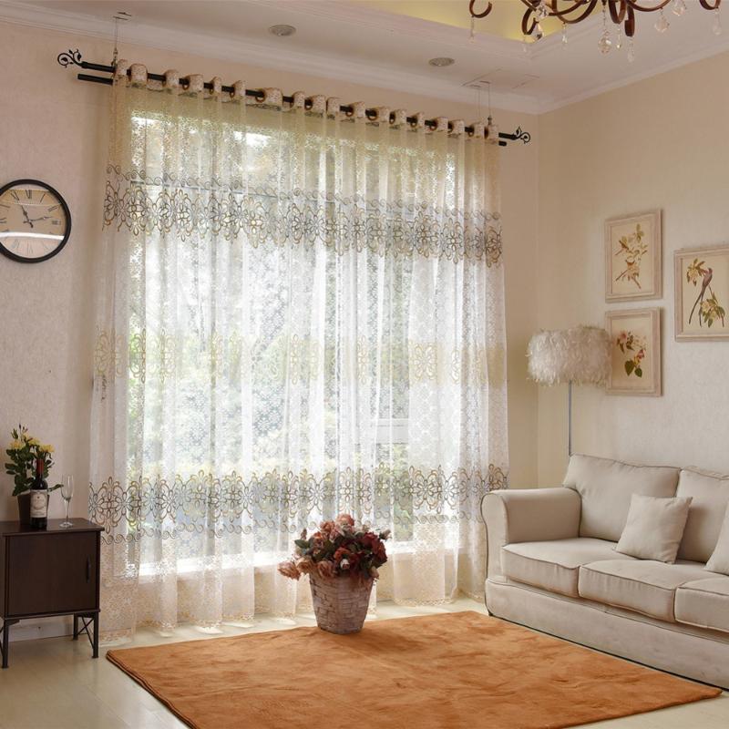 

Europe Solid Curtain Sheer Window Tulle Curtains For Living Room Kitchen Modern Window Treatments Voile Curtain