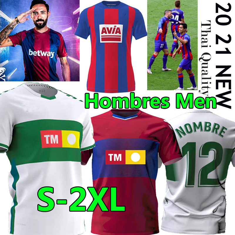 

Elche SD Eibar Levante UD soccer jerseys 2021 LA Liga camisetas Armeros Fidel Morente Kike Y.Muto ROGER MARTI MORALES football shirts Uniforms, Elche home