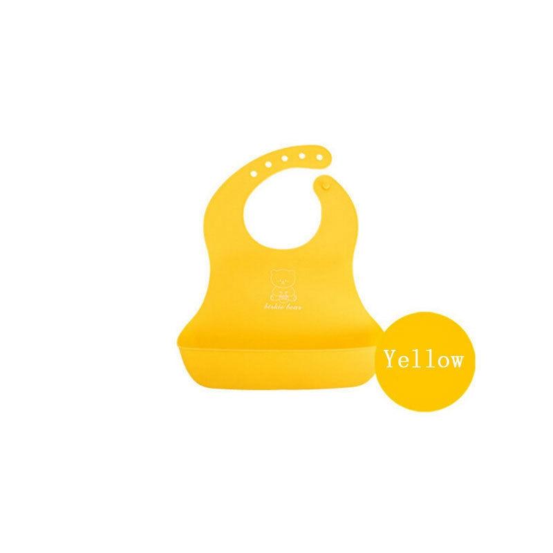 

New Waterproof Baby Silicone Bibs Feeding bib Kids Roll up Catcher Pocket, Green