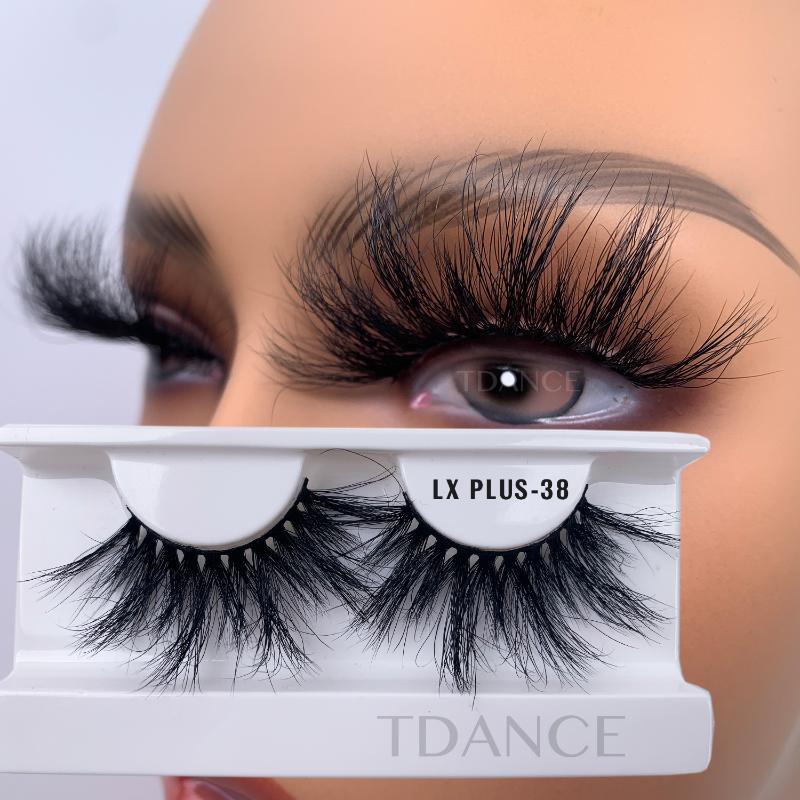 

TDANCE 25mm Long 3D Mink Lashes Extra Length Mink Eyelashes Big Dramatic Volumn Eyelashes Strip Thick False