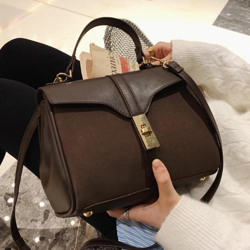 

Elegant Female Large Tote bag 2020 Fashion New Quality Matte PU Leather Women's Designer Handbag Vintage Shoulder Messenger Bag, Black