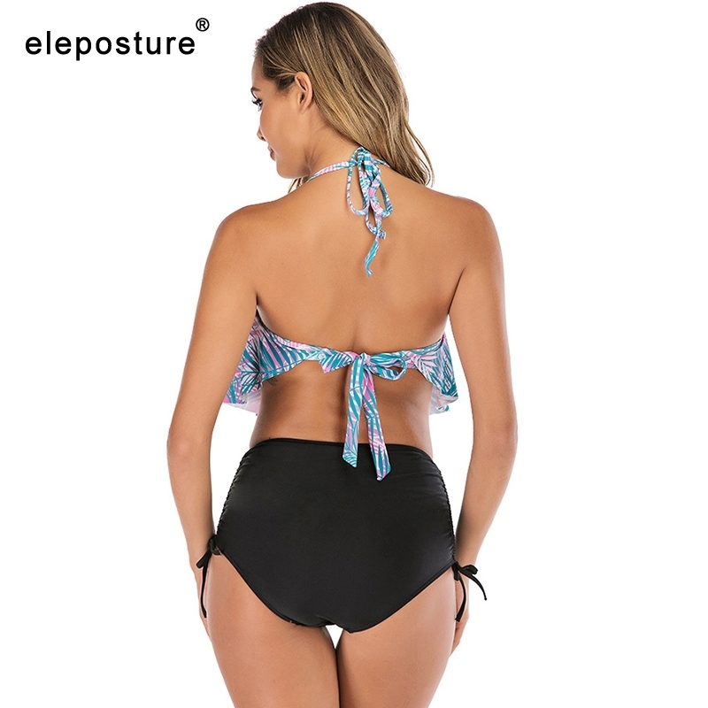 

Sexy Ruffle Bikinis Swimsuit High Waist Bikini Swimwear Print Bathing Suits Summer Beach Wear Swimming Suit For Women Y200319, Print 1