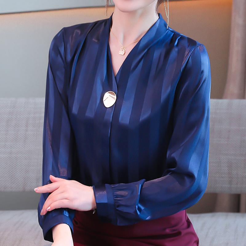 

chiffon lady shirt 2020 autumn elegant female long sleeve korean chiffon blouse casual clothing fashion women tops, Beige