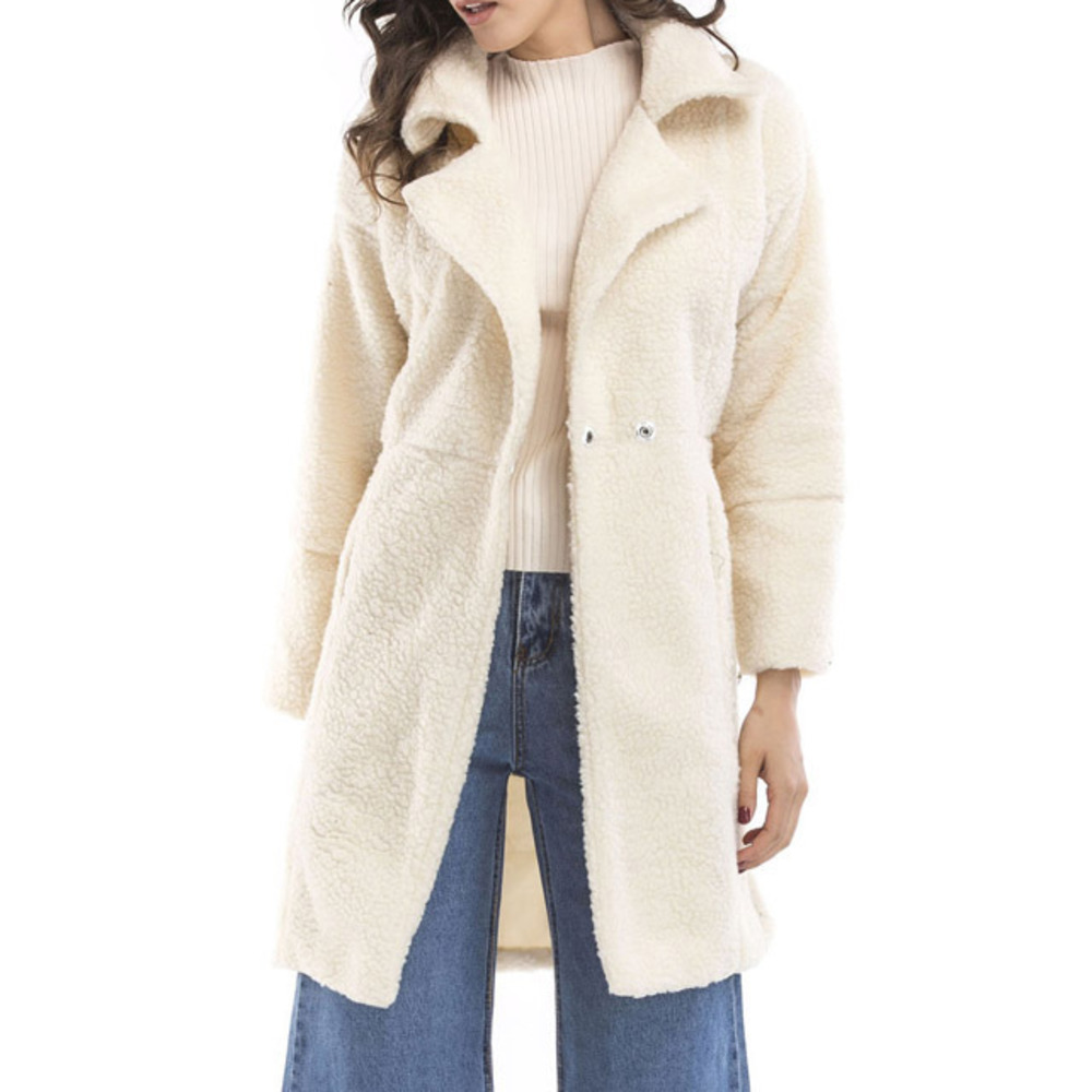 

Smooth of fake women's warm teddy bear jacket lady cotton winter outwear female fur oversize wool coat VF8P, Black