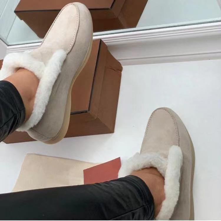 lily chaussures bottes de neige cheville basse femmes chaussures talon plat véritable cuir nubuck fourrure naturelle mode dame ins populaire LP h