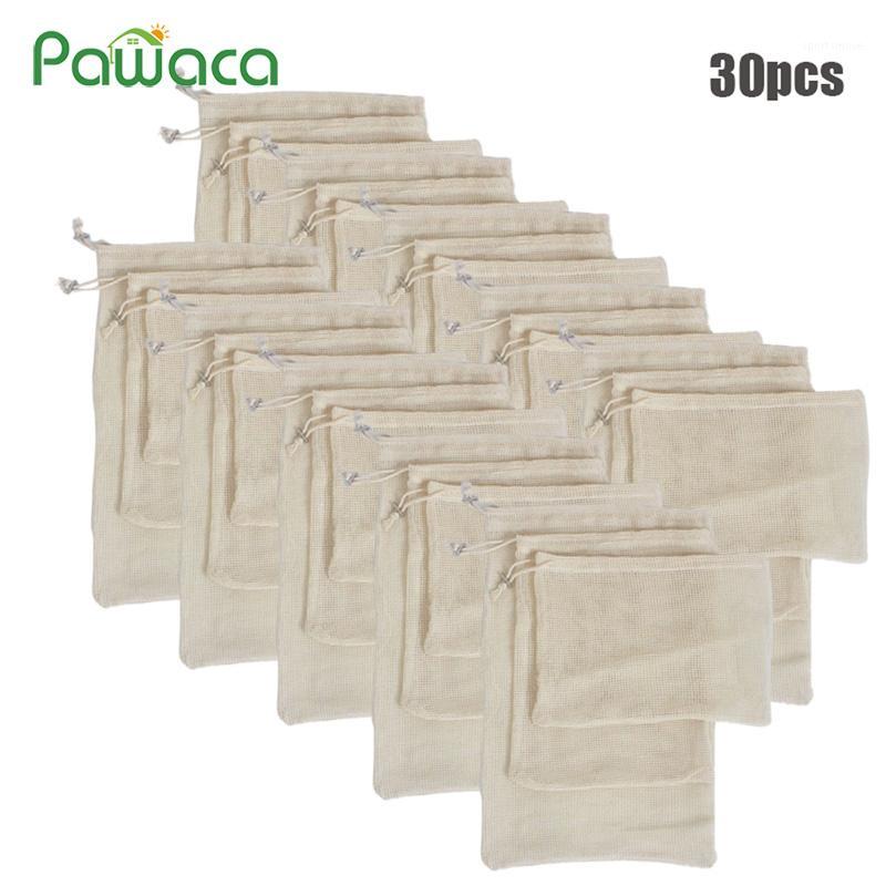 

30pcs 15pcs Reusable Produce Bags Organic Cotton Washable Mesh Bags for Grocery Shopping Fruit Vegetable Organizer Storage Bag1