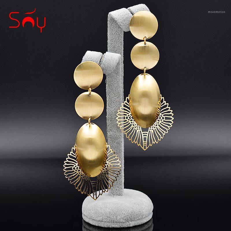 

Sunny Jewelry Romantic Jewelry Earrings Long Drop Dangle Earrings For Women Girls For Engagement Gift Feather Findings1