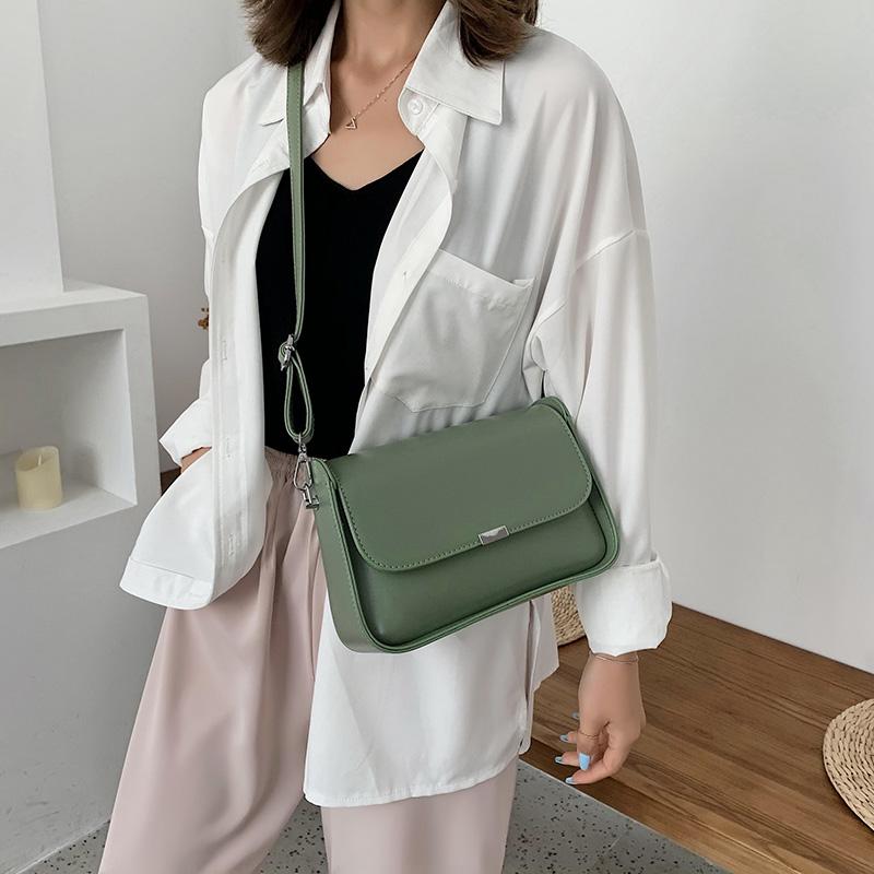 

Fashion Shoulder Bag Women Simple Diagonal Bag Lady Daily Work Youth Girl Shopping Bags PU Leather Square Green, Black
