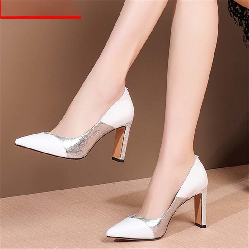 

Morazora 2020 arrived new genuine leather wedding shoes with high heels pointed toe women's bombs, Blake