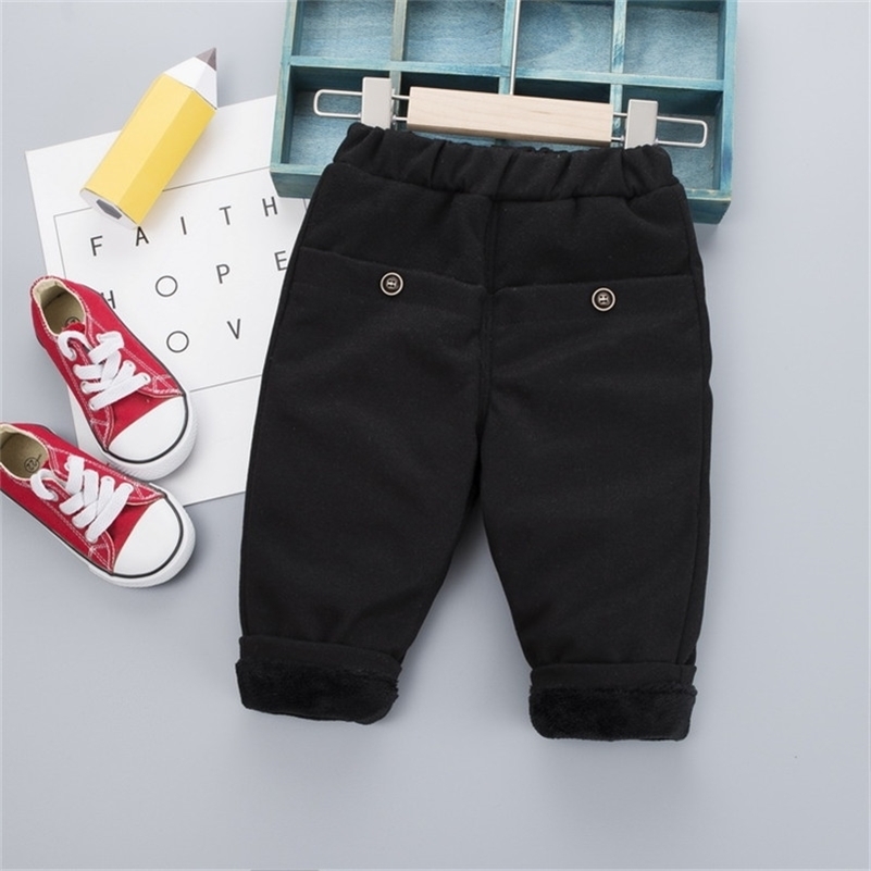 

2020 New Winter Autumn Boys Kids Casual Long Pants Children's Baby Girl Elastic Sports Thicken Warm Cotton Children's Trousers LJ201012, Red