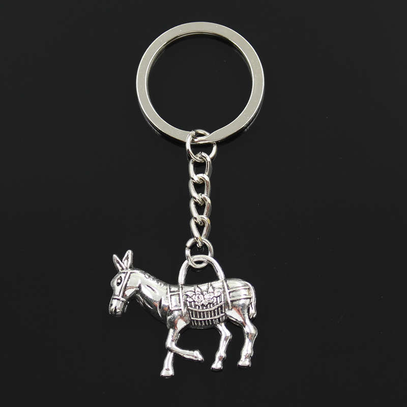 Diseño de imagen Burro Negro Cuero Llavero en Caja De Regalo