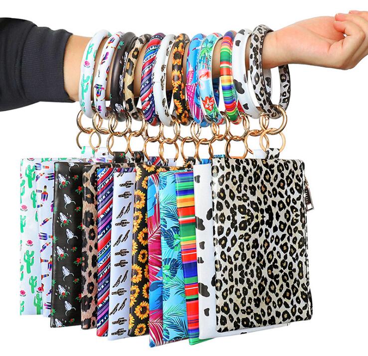 

Women's Keyring Leather Wallet Cell Phone Purse Clutch Wallet PU Wallet Bracelets with Bangle Keychain 8833