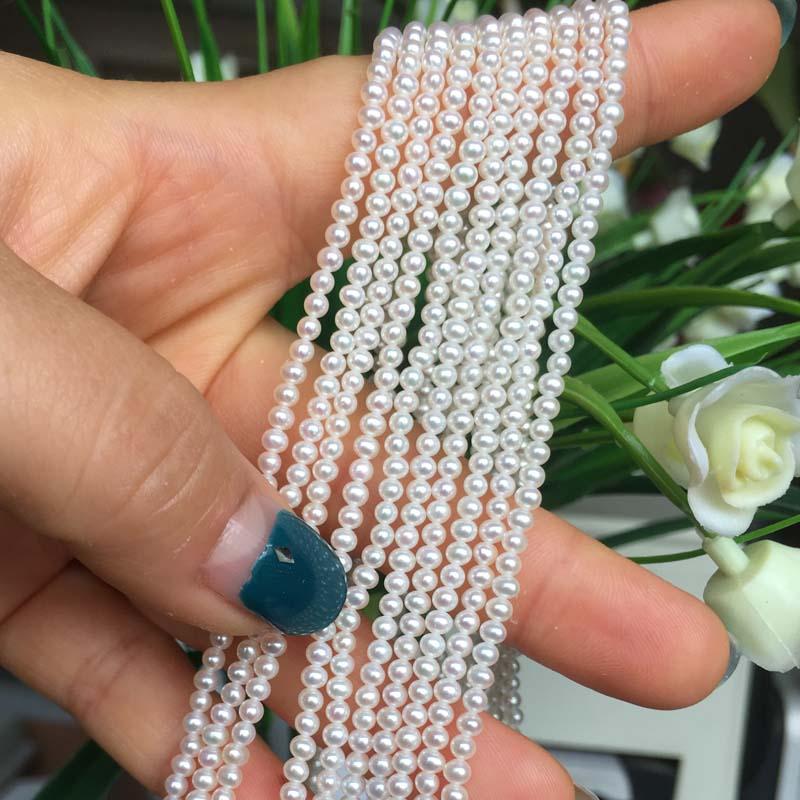 

pearl seeds Pearl necklace Round shape with Size perfect luster for Jewelry DIY loose strands