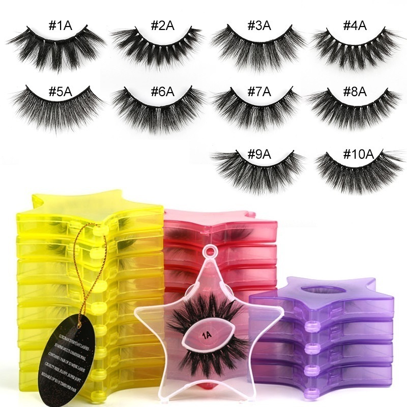 

Fashion Star Box False Eyelashes Hand Made 3D Faux Mink Volume Eyelashes Natural Messy Soft Lashes