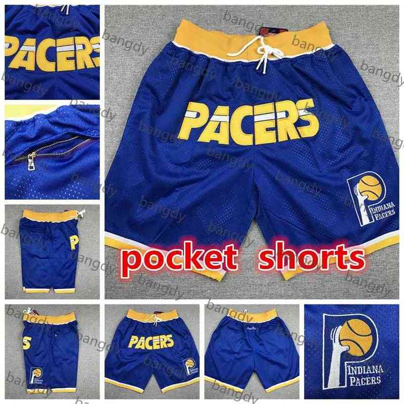 

Just Don Mens Victor Oladipo Reggie Miller Zipper Pocket Pants Strap Hip-hop Teams Name Year Id Tags Stitched Embroidery Basketball Shorts