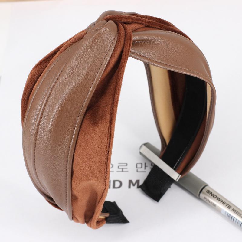 

Retro velvet leather Knot Hairbands For Women Patchwork Headband Hair Accessories Hair Band Flower Crown Headbands Head Wrap
