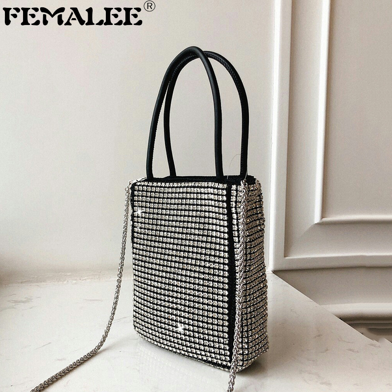 

Sequins Women Tote Bags Luxury Crystal Bling Evening Party Bag Fashion Lady Handbags Girls Glitter Purses Brand Q1207, Black