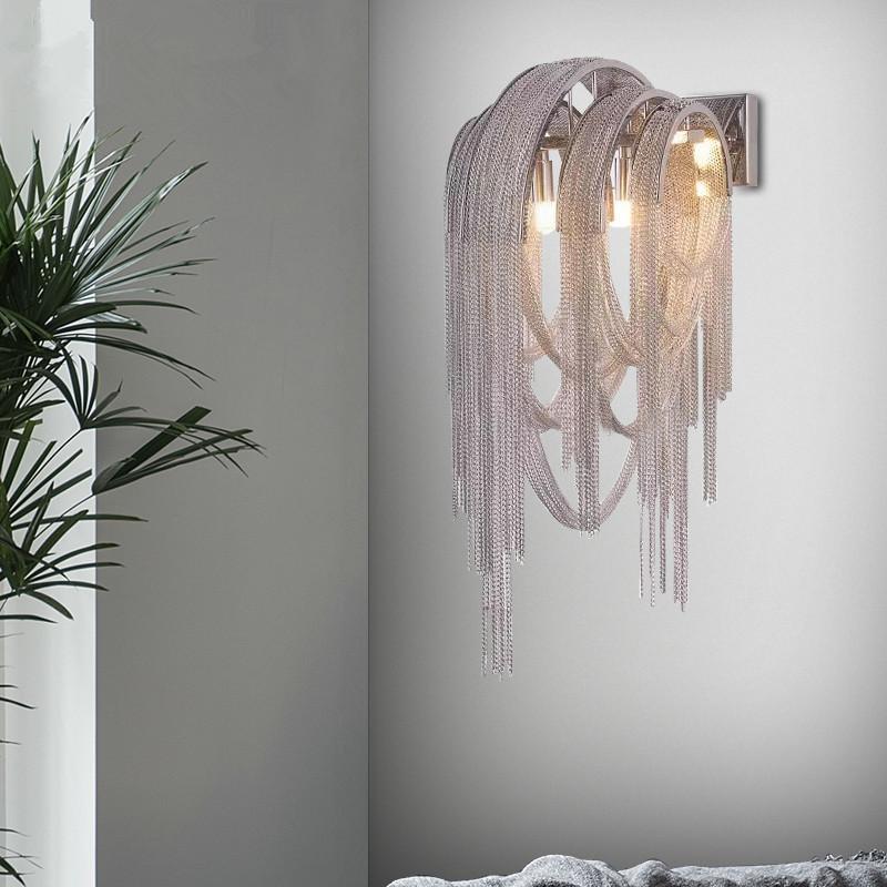 

Luxury tassel pengda iron wall lamp stair wall lamp Retro industrial aluminum light