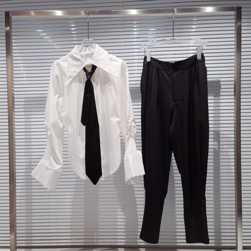 

2020 Celebrity Web New in the Autumn Bow Accept Hip Drape Shirt Modern Waist High Waistband Female Equestrian Pants 02l7, See chart