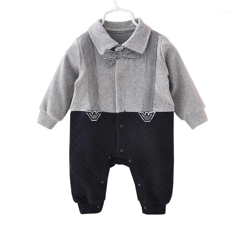 

Handsome Baby Rompers Infant Newborn 0-12M Bow Tie Romper Costume Cotton Jumpsuit Clothes Body Babies Suit Baby Boys Clothing1, Grey
