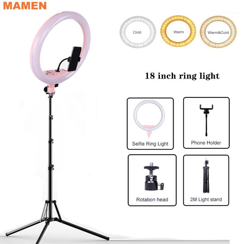 

MAMEN 18 inch 12 Selfie Ring light 45cm LED Photography Lighting Video Studio For Youtube Live Streaming Camera With Tripod1
