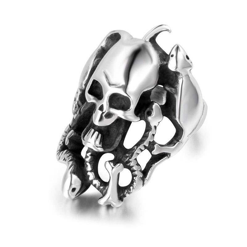 

Men's Ring Ghost head men punk Stainless Steel Ring accessories Jewellery for men punk geometric rings rock style jewelry