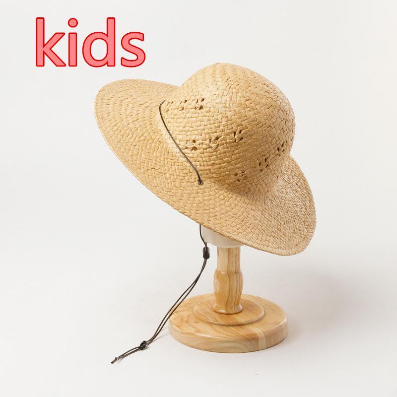 

202006-HH6031 handmade paper hollow out holiday kids sun cap children leisure hat1, Beige