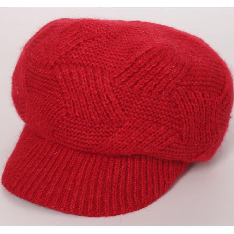 

Autumn Winter Hats For Women Lady Knitted Fleece Beret Artist Cap Black Red Beret England Style Vintage Boina Feminina, Beret hats