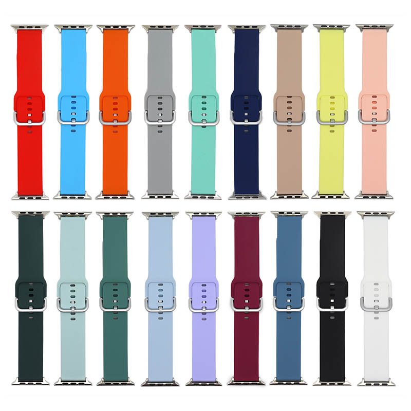 

For Apple Watch Band 42mm 38mm 40mm 44mm Soft Silicone Watch Strap for Apple Watch 6 5 4 3 2 1