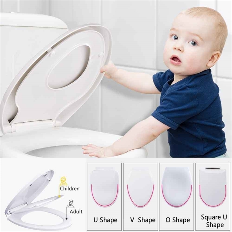 

O U V Shape Child Adult Toilet Seat With Child Potty Training Cover PP Material Double Seats Safe Convenient For Adult Children 201117, Pj4070-o