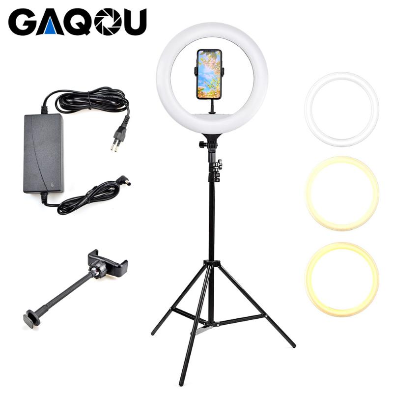 

14 inch Ring Lamp LED Light Dimmable Photography Lighting with Tripod Phone Stand for Makeup Camera Studio Video YouTube VK