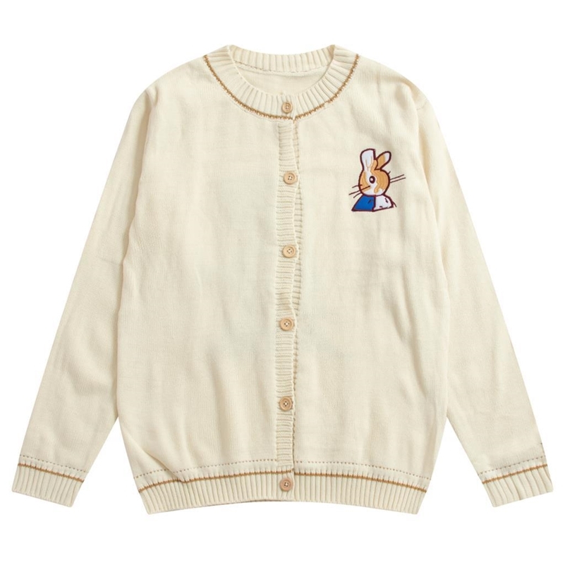 Korean Fashion Sweet Fall Spring Women Knit Cardigan Coat Long Sleeve Bunny Girl Loose Sweater Outwear Coats Single-Breasted LJ201112