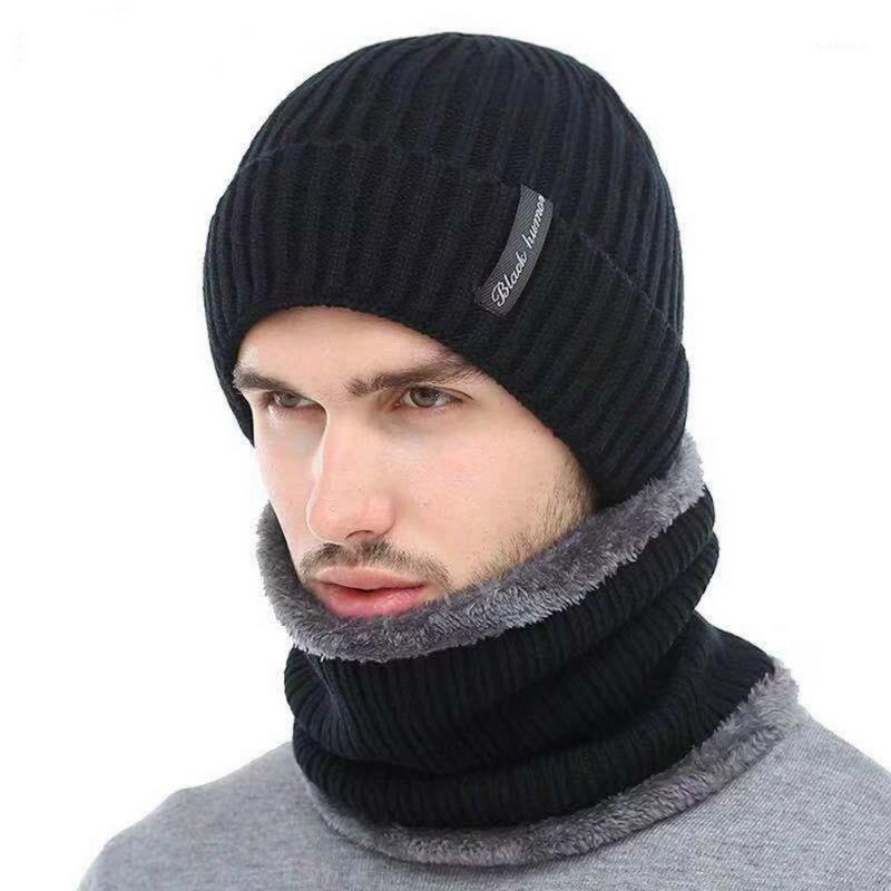 

Women Men Cashmere Thick Warm Winter Knitted Hat Scarf Headscarf Warmer Kit Set1