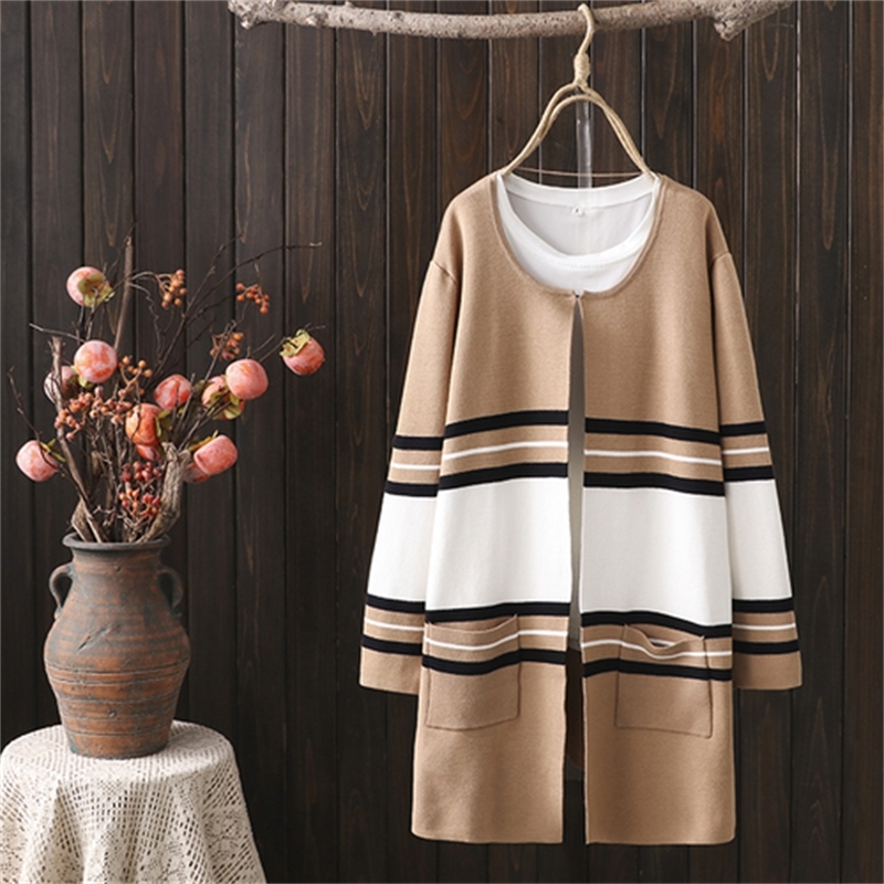 

Female More Long Autumn New Oversized Cardigans Outerwear 25tp, Khaki.