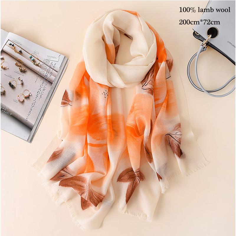 

Pure Wool scarf Women Warm Thin Shawl Scarves Autumn and Winter Spring and Autumn Femme Foulard Echarpe