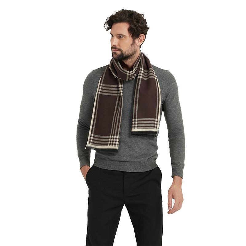 

Scarves Europe Fashion Shawl Men Winter Warm Tartan Scarf Business Sjaal Plaid Cotton Wraps Bufanda Foulard Szaliki Chusty