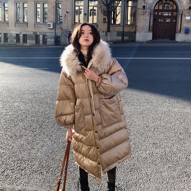 

2021 New Fashion winter coat Women hooded Parkas Autumn Long jacket High Quality loose Winter Womens outwear MY208, Champagne