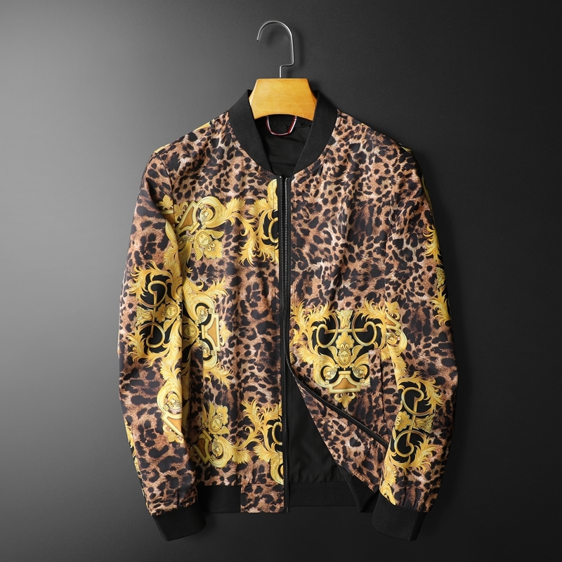 

Leopard Print Men High-quality Man-made Floral 2021 New Male Jacket Ey2r, As shown in figure