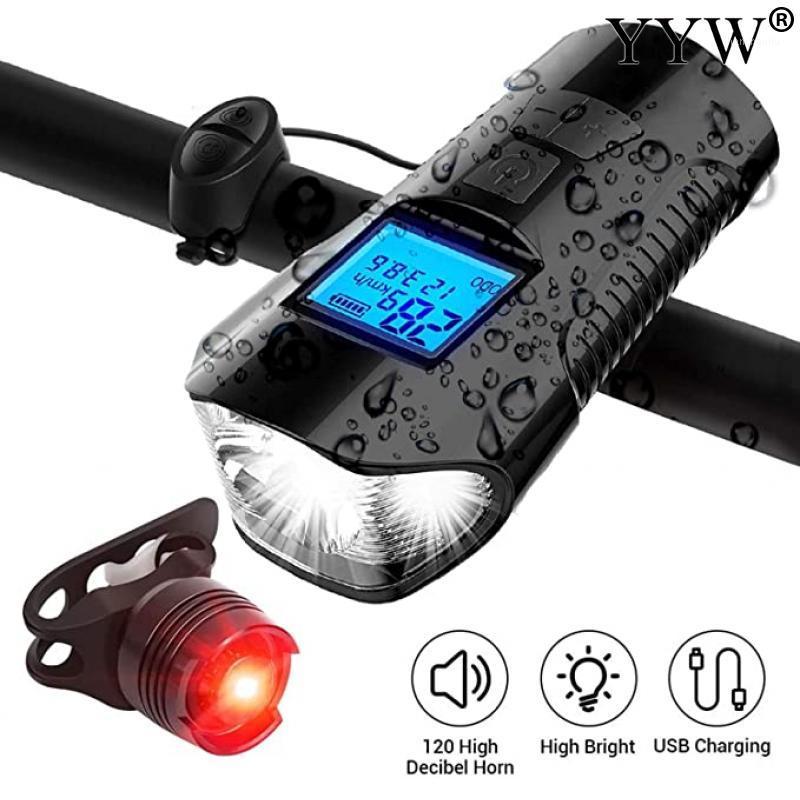 

Bicycle Light Set Bike Front Light Rechargeable Bicycle Computer With Horn Cycling Headlight Led Bike Tail Lamp1