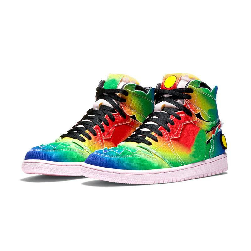 

J Balvin x jumpman 1 high og mens basketball shoes 1s Colores Y Vibras Tie dye Multi-Color Rainbow DC3481-900 mens trainers sports sneakers