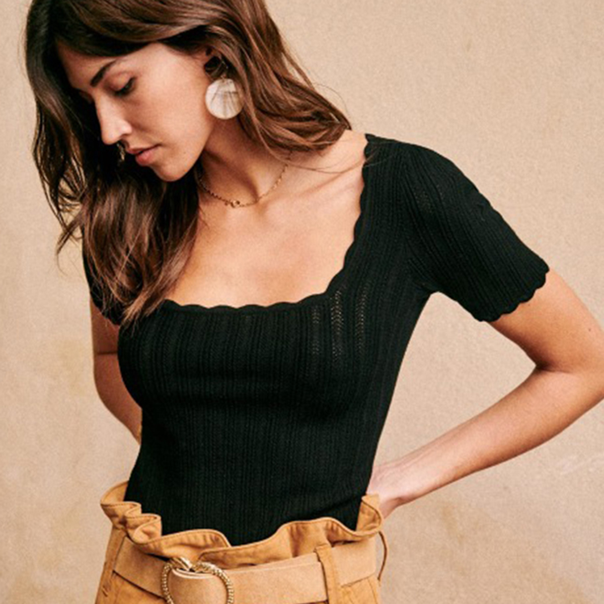 

2021 New Petal Elegant Black Simple Blouse Women Clothes Summer Chic Short Sleeve Neck Shirts Casual Vintage Slim Tops U5rn, White