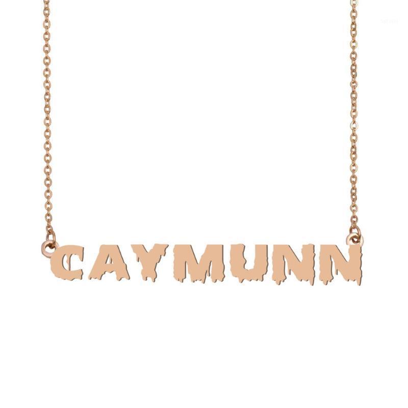 

Caymunn Name Necklace , Cool Bloody Art Name Necklace for Halloween and Santa's Day Jewelry Gift for Kids Boys Girls1